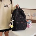 thumbnail image 3 of Mochila Versátil para Niñas Likrtyny Corduroy Cute Cherry negro, 3 of 9