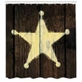 thumbnail image 3 of Ambesonne Western Shower Curtain, Rustic Wooden Lone Star, 69"Wx70"L, Pale Yellow and Brown, 3 of 3