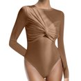 thumbnail image 1 of 2025 Summer Sexy Long Sleeve Bodysuit - Ruffled Trim, Stylish for Women, 1 of 3
