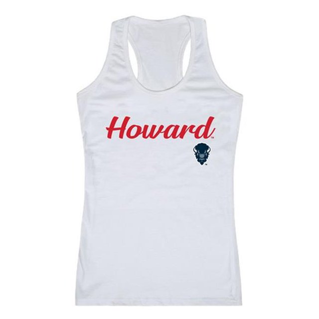 W Republic 557-171-WHT-01 Howard University Womens Script Tank Top, White - Small