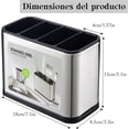 thumbnail image 2 of Organizador de Cubiertos y Cocina | Escurridor de Cubiertos Desmontable con Compartimentos | Porta Cubiertos para Mesa, Fregadero y Utensilios de Cocina | Acero Inoxidable + ABS, 2 of 4