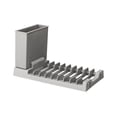 thumbnail image 1 of Escurridor de platos de acero inoxidable con soporte para utensilios y vasos – Organizador de cocina para fregadero o encimera – Escurridor antideslizante que ahorra espacio para platos, vasos y, 1 of 6