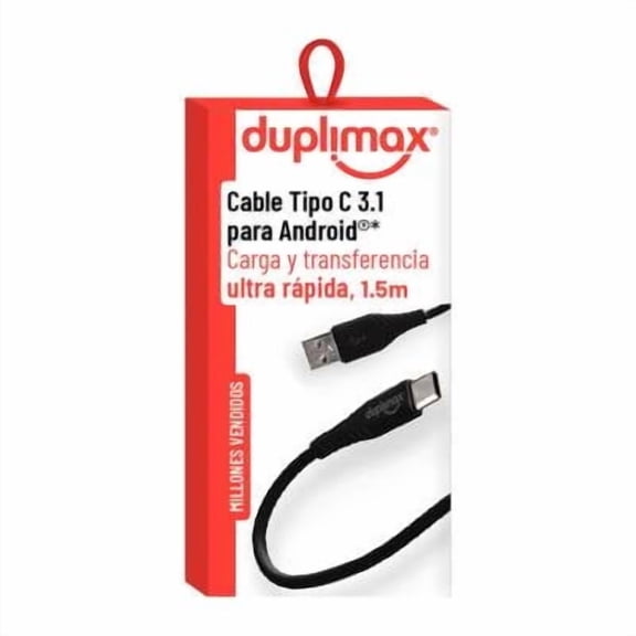 Cable USB C DupliMax 1.5 m Negro