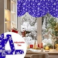 thumbnail image 5 of Winter Snowflakes Tie Up Valances Curtain, Christmas Abstract Art Star Purple Adjustable Rod Pocket Short Window Treatment Tie Up Curtains Valances for Kitchen Living Room Bathroom 54x18 Inches, 5 of 9