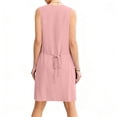 thumbnail image 4 of Odbmxy Shift Shirt Dress Women Summer Cotton Linen Sleeveless Womens Dresses Mini V-Neck Button Down Casual with Pockets, 4 of 9