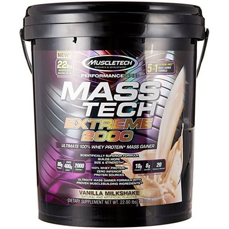 MuscleTech MassTech Extreme 2000 Powder, Vanilla Milkshake, 22 Lb - Walmart.com