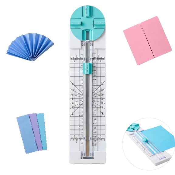 Paper Trimmer Craft Paper Cutter – 4 Style Multi-Function Tool with Dial Blades for Straight, Wave, Dotted, Perforated & Creasing, Perfect for Cutting Paper, Photos, Postcards, Scrapbook & Cards