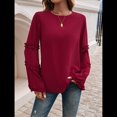 thumbnail image 4 of Blusas de Larga Acampanadas y Holgadas para Mujer, Otoño e Invierno 2025, Temperamentales, para Mujer Vino Tinto M, 4 of 10
