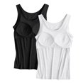 thumbnail image 2 of 2 Pcs Tank Tops for Women Built in Bra Camisole with Built-in Bra Workout Camisole Basic Outer Tank Tops Office Casual Sleeveless Tops Basic Tank Tops Chic Sleeveless Blouseees, 2 of 7