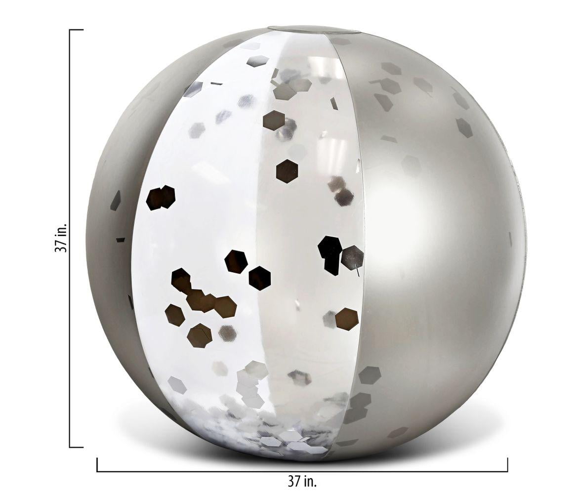 silver beach balls
