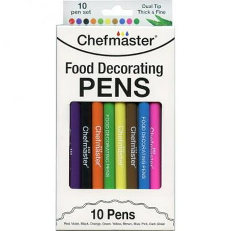 National Cake Supply - Chefmaster Food Decorating Pens - Pack of 10 Assorted