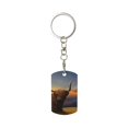 thumbnail image 2 of Uemuo Yak Pattern Rectangular Metal Keychain - Durable, Stylish, and Personalized Key Ring for Men and Women,Engraved Keychain,Gift Slim Sturdy Keychain, 2 of 7