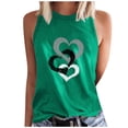 thumbnail image 1 of Timegard Camisoles pour Femmes Col Rond Imprimé Cœur Sans Manches Confortables Décontractées Amples Chemises Hauts Blouse, 1 of 5