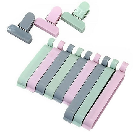 

Worallymy 12Pcs Food Sealing Clips Plastic Snacks Bag Sealer Multiple Color Length Fresh-Keeping Clamps