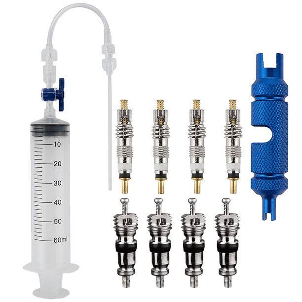 Tubeless Bike Tire Tool, Repair Kit and Sealant Injector Syringe Set