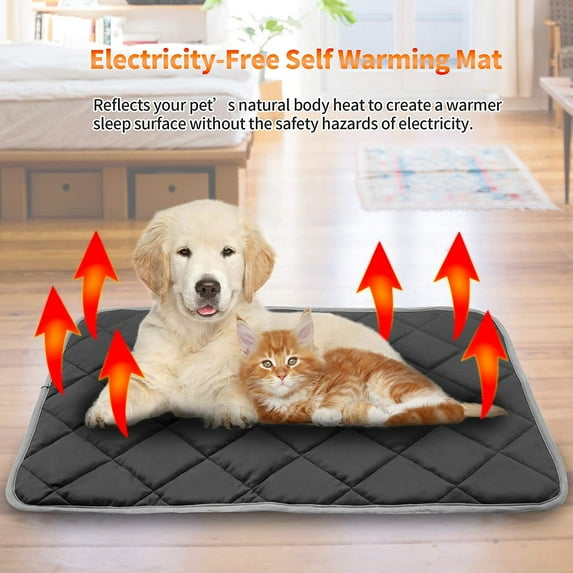 NWK 23'' X 35'' Pet Self Warming Thermal Mat Pad, Body Heat Reflecting Pet Bed Mat for Cats & Dogs , Washable, for Sofa & Crate & Kennel & Car Seat