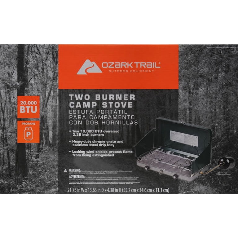 Ozark Trail brand 2-Burner 1ok BTU Propane fuel Camping Stove