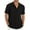 02-Black, variant on Men's Casual Button Down Shirts Short Sleeve Shirts Vacation Beach Summer Hollow Out Tops