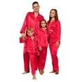 thumbnail image 2 of ZQGJB Christmas Pajamas for Family Silk Satin Pajamas 2024 Long Sleeve Button Down Shirt and Long Bottom Pants Soft Sleepwear Comfy Pjs Loungewear Matching Sets Red Dad-S, 2 of 7