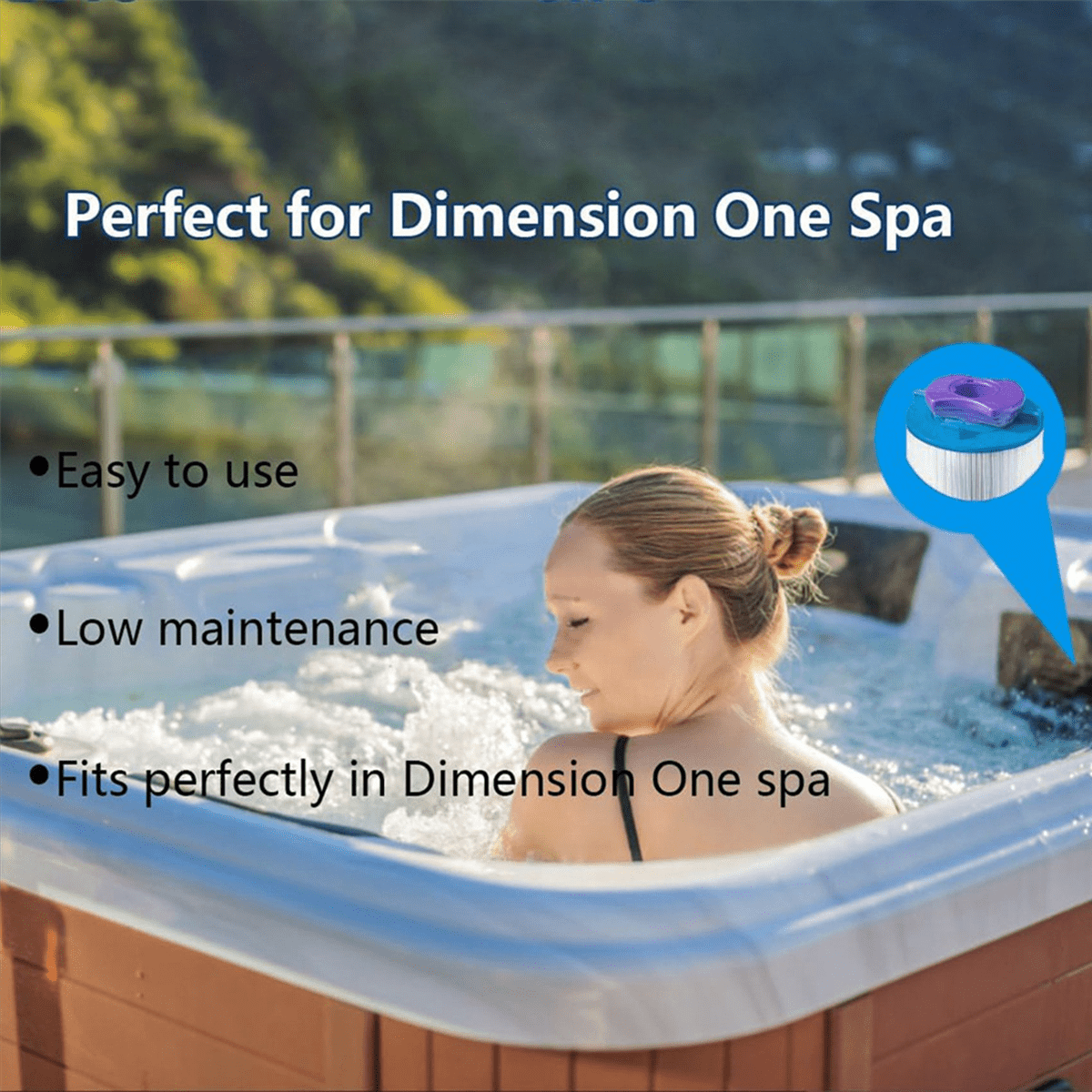 6pcs Dimension One Spa Filter, Replacement for Vision Dimension One Spa,01512-261 for Vision Hot Tub Filter,6 x for Dimension One Spa Filter,Purple