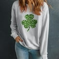 thumbnail image 3 of Charella Sweatshirts for Women St Patricks Day Decorations Long Sleeve Crewneck Tops 2024 Trendy T-shirt,Gray,M, 3 of 5