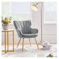 thumbnail image 2 of Velvet Accent Chair, Modern and Century Barrel Chair, Makeup Chair with Soft Padded and High Back for Living Room Bedroom Dressing Room Home Office 1/Light Gray, 2 of 2