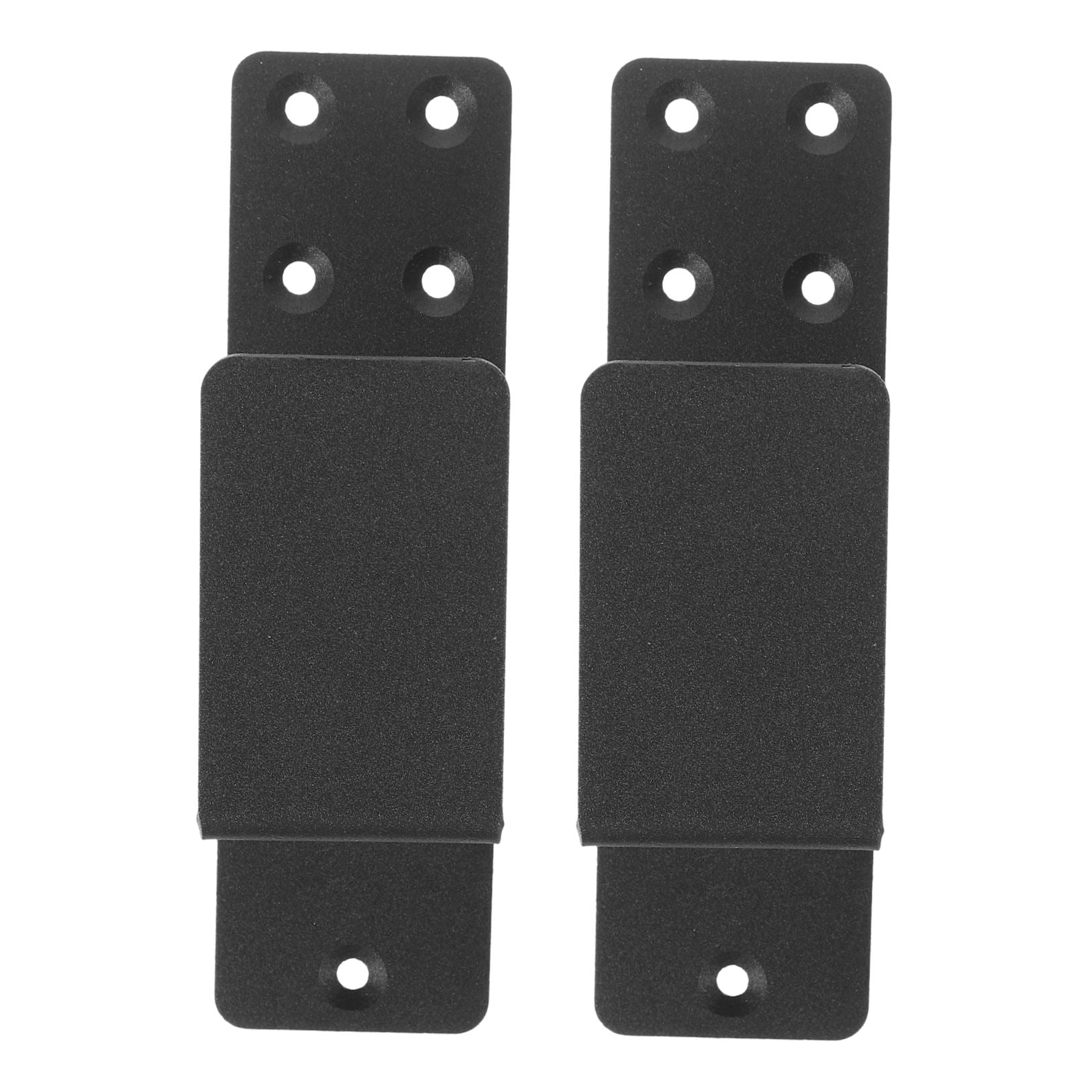 KALLORY 2-Pack Black Barn Door Hardware U Brackets Heavy Duty Door Barricade Bar Holders for Enhanced Home Security