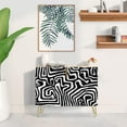 thumbnail image 2 of PixonSign Sideboard Buffet Cabinet, Kitchen Storage Cabinet with 2 Doors, Black & White Mid-Century Patterns, Cupboard Console Table for Dining Room - 35" L x 18" W x 29" H, 2 of 5