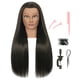 thumbnail image 1 of Cabeza de maniquí LECIPO de 30 pulgadas con soporte, 80% cabello humano, color marrón, 1 of 4