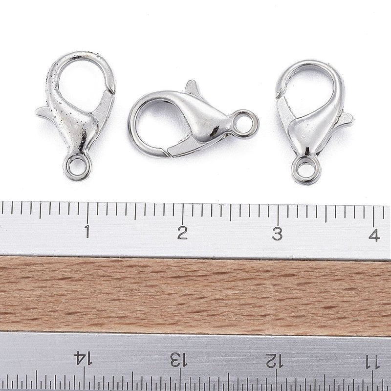 Zinc Alloy Lobster Claw Clasps Parrot Trigger Clasps Cadmium Free & Lead Free Platinum 14x8mm Hole: 1.8mm