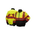 thumbnail image 3 of Pyramex RCJ3210 Type R Class 3 X-Back Two-Tone Black Bottom Bomber Jacket - Yellow/Lime  Size: L, 3 of 3