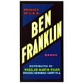 thumbnail image 2 of Anonymous 12x18 Gold Ornate Wood Frame and Double Matted Museum Art Print Titled - Ben Franklin Brand Produce Label (1930-1950), 2 of 4