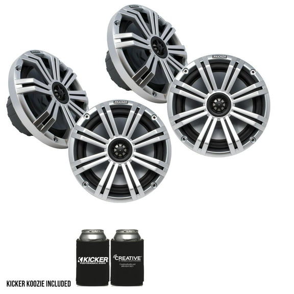Kicker 8" Silver Marine LED Speakers - 2-Pairs of OEM replacement speakers