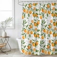 thumbnail image 4 of Orange Bathroom Shower Curtains with 12 Hooks Polyester Waterproof Shower Curtain for Stalls and Bathtubs Green Botanical Watercolor Summer Fruits Decorative Bathroom Privacy Curtain 72x96 Inches, 4 of 9