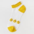 thumbnail image 2 of qolati Women Sheer Ankle Socks Elastic See Throughs Crew Socks Summer Thin Mesh Lace Jacquards Socks Cute Cottagecore Accessories, 2 of 5