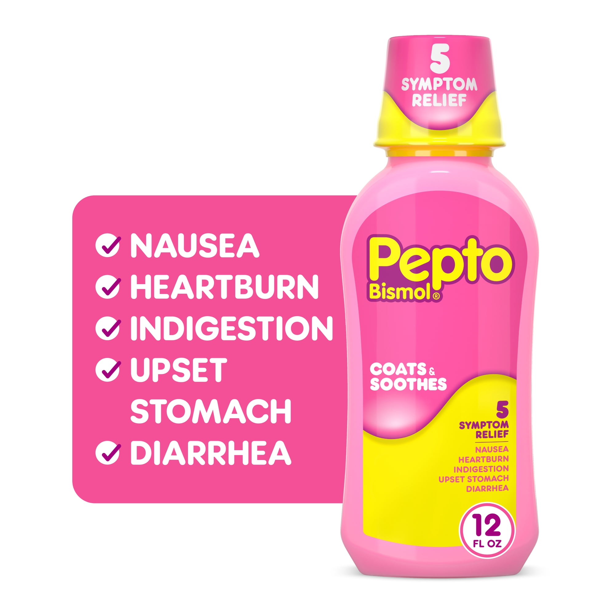 Pepto Bismol Liquid, Upset Stomach & Diarrhea Relief, Over-the-Counter Medicine, 12 fl oz