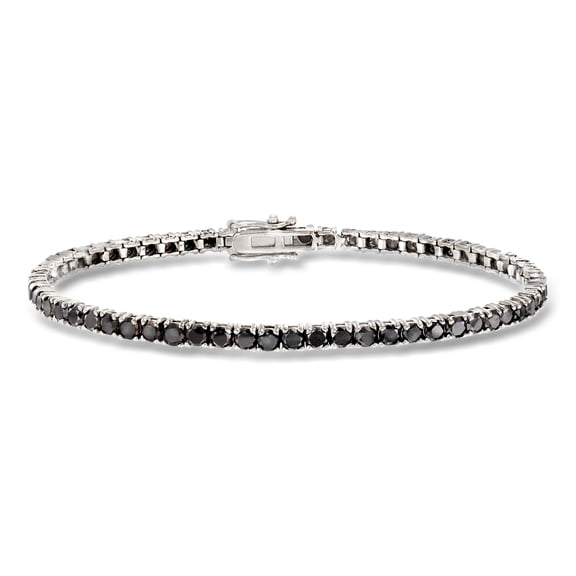 Ross-Simons 5.00 ct. t.w. Black Diamond Tennis Bracelet in 14kt White Gold, Women's, Adult