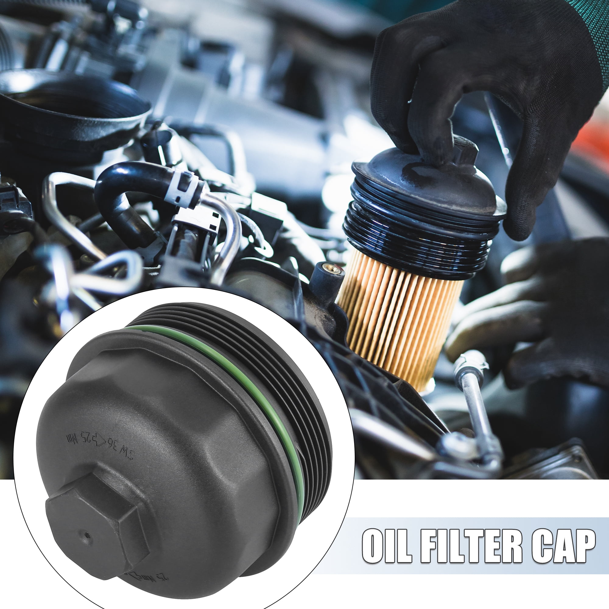 Unique Bargains Car Oil Filter Cap Assembly Housing Replacement for Porsche 911 Cayenne Panamera 94810702200