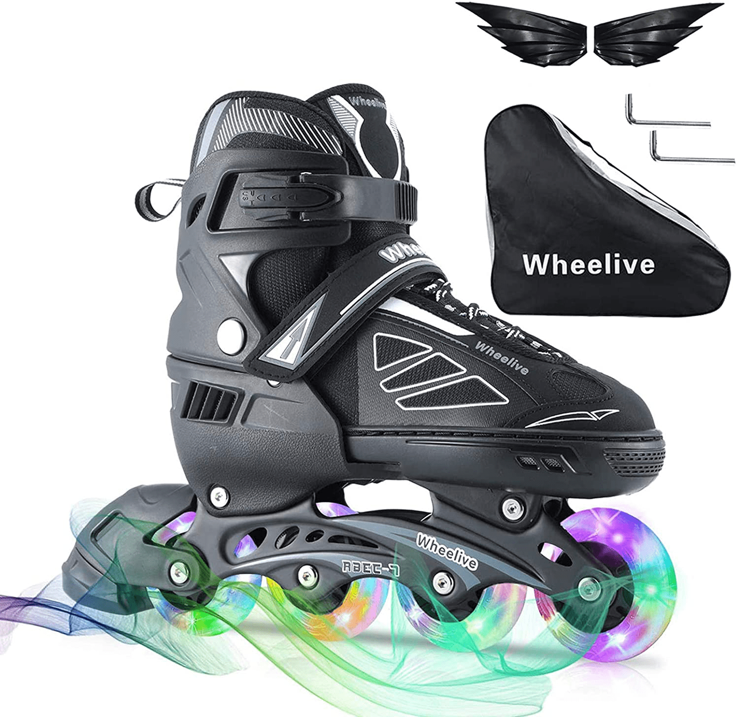 Details about   Adjustable Inline Skates Roller Blades Kids Outdoor Roller Skate LED Wheels New~ 