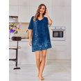 thumbnail image 3 of Ekouaer Oversized Sleep Shirts for Women Plus Size V Neck Nightgown Short Nightgowns for Women, 3 of 6