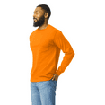 thumbnail image 4 of Gildan High-Visibility Long Sleeve Cotton Pocket T-Shirt for Men, Safety Work Top, Safety Orange, S, 4 of 5