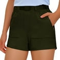 thumbnail image 2 of HomeGardon Shorts for Women Summer Clearance! Women's Waterproof Stretch Shorts Mid Rise Summer Outdoor Golf Workout Shorts Zip Pockets with Belt Women Lightweight Cargo Hiking Shorts Athletic Shorts, 2 of 8