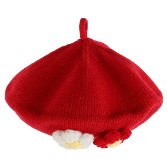 Supvox Bling Beret Hats for Women Acrylic Red 1Pcs for Family Gathering