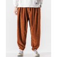 thumbnail image 2 of Pantalones harén de pana holgados con cintura elástica para hombre Marr贸n M Marr贸n M Xishao ropa, 2 of 2