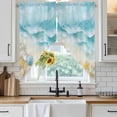 thumbnail image 6 of Blue Summer Beach Swag Curtains for Kitchen/Bedroom/Living Room, Coastal Starfish Shell Nautical Ocean Scalloped Curtains 63 Inch Long, Window Swag Topper Curtains Valances 2 Panels Set 36"x63", 6 of 8