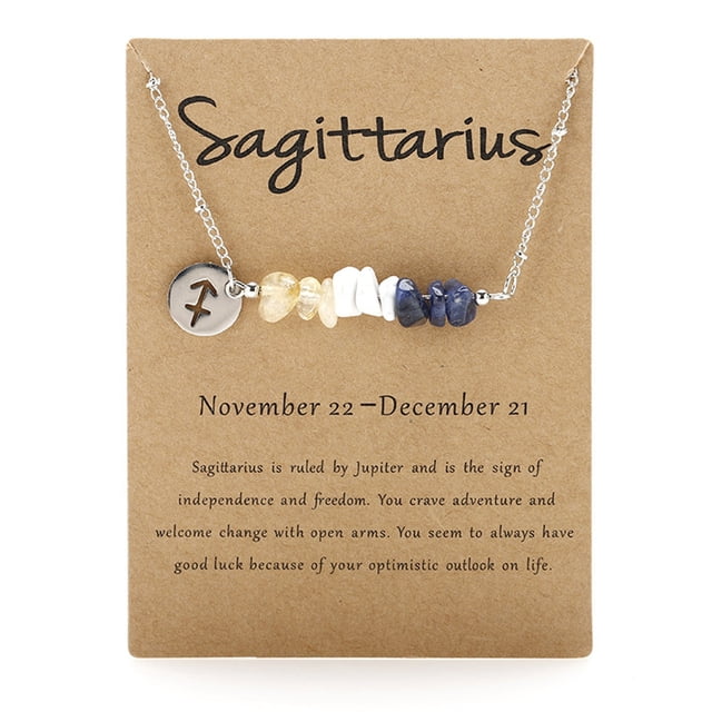 Original Stone Necklace Original Design 12 Constellations Gravel Combination Necklace Collar Colgante Acero Inoxidable