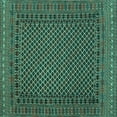 thumbnail image 1 of Ahgly Company Machine Washable Indoor Square Southwestern Turquoise Blue Country Area Rugs, 8' Square, 1 of 4