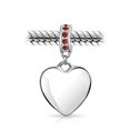 thumbnail image 3 of Bling Jewelry Womens Initial Monogram Crystal Heart Dangle Charm Bead Sterling Silver Birthstone, 3 of 6