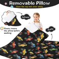 thumbnail image 3 of Monster Cartoon Truck Black Pattern Teens Toddler Nap Mat with Pillow, Sleeping Mat Bag for Preschool Daycare 60"x20", 3 of 6