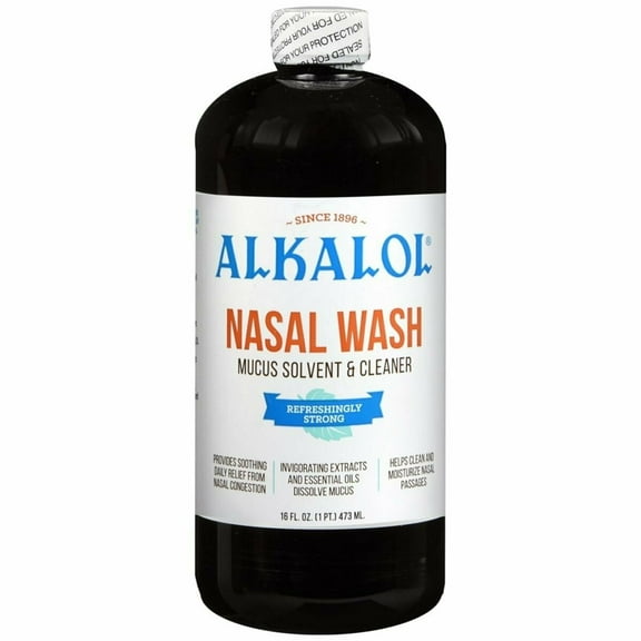 Alkalol Natural Soothing Nasal Wash Mucus Solvent & Cleaner 16 oz, 4-Pack